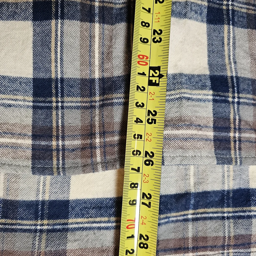 L.L. Bean Blue and Brown Plaid Blouse - Picture 6 of 6